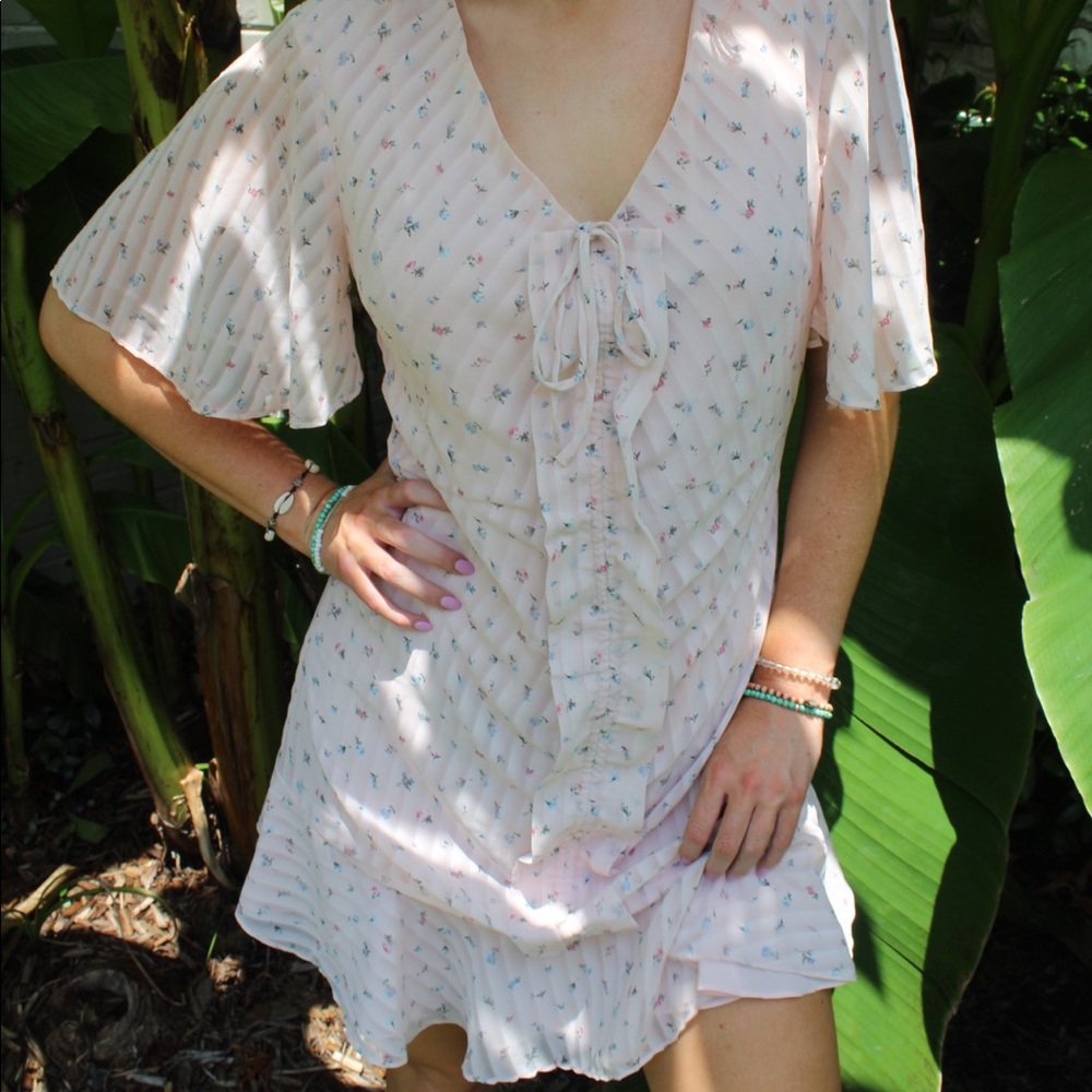 Sugarlips Amalfi Ruched Pink Mini Dress